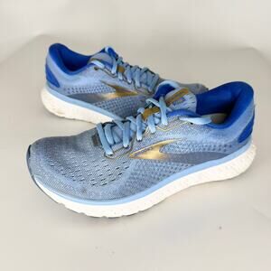 Brooks Glycerin 19 Running Sneakers Shoes Blue Gold 1203171B470 Women 8